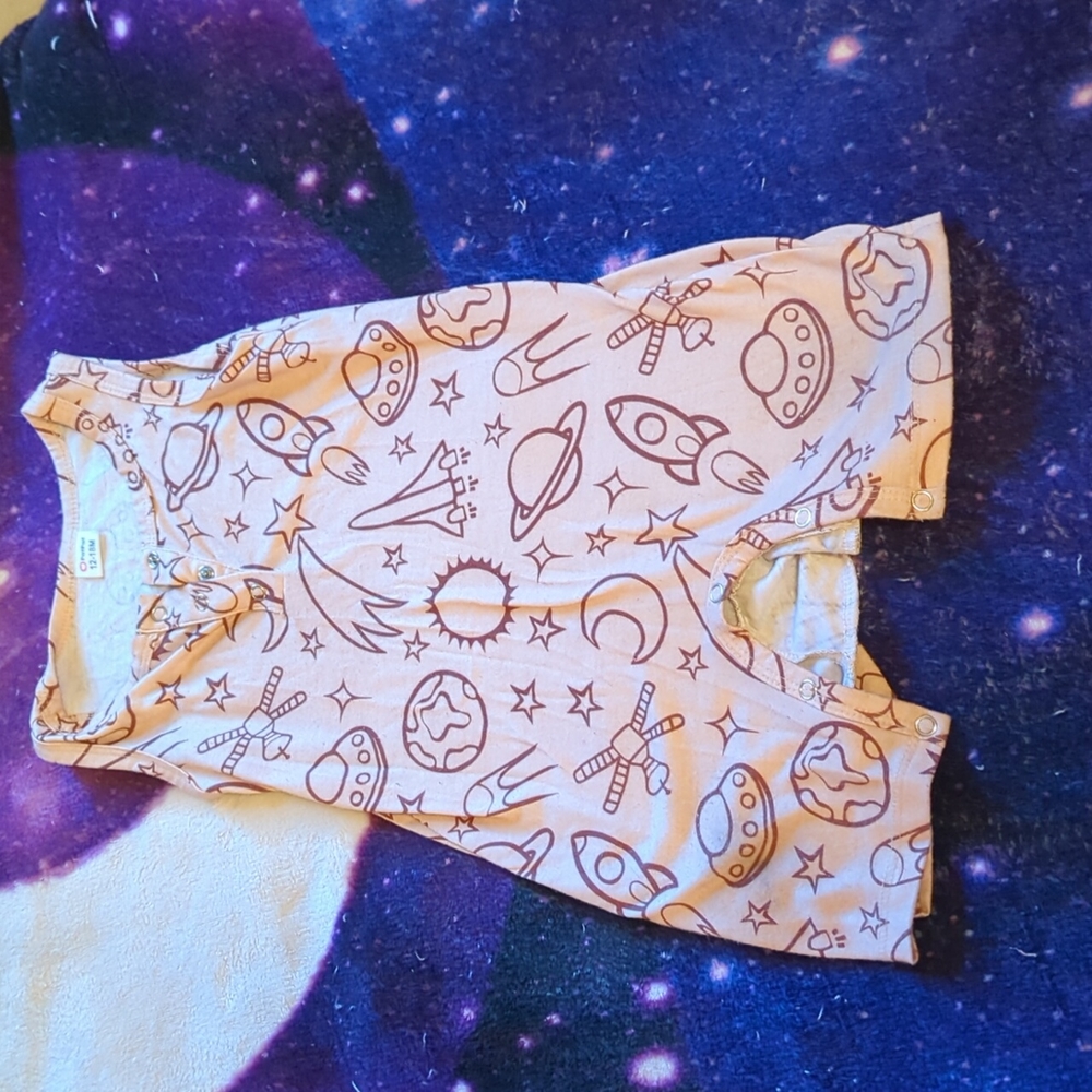 Space themed romper (sibling set available)